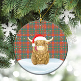 Clan MacKintosh Ancient Tartan Christmas Ceramic Ornament Highland Cows Style BF59 MacKintosh Ancient Tartan Tartan Ornament